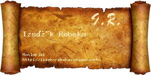 Izsák Rebeka névjegykártya